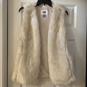 Shaggy faux fur vest